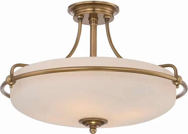 Lampada A Soffitto Contemporanea Griffin Metallo Ottone Anticato 4 Luci E27