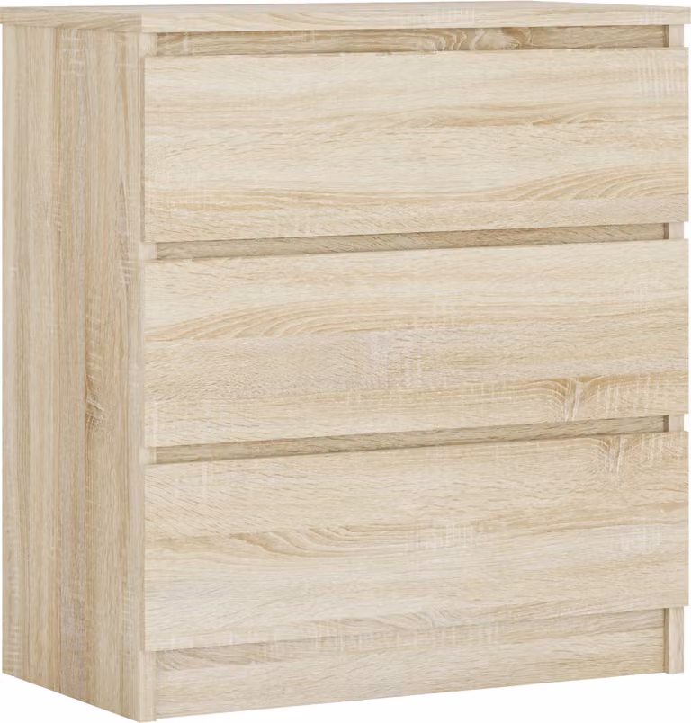 Cassettiera 3 cassetti, rovere Sonoma, 78 x 70 x 39 cm