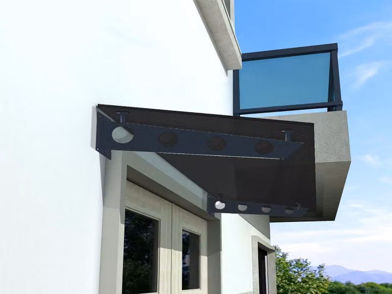 Glaswerk Westfalen - (S) 120x90 cm Tetto in vetro grigio incl. Supporto RAL 7016