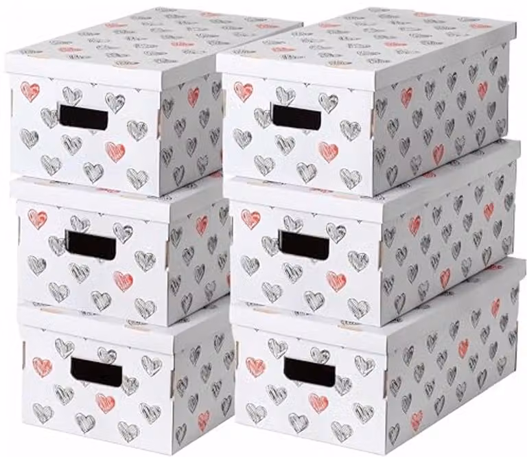 Set di 3 scatole contenitore pratiche ed eleganti - 29x51x20 cm