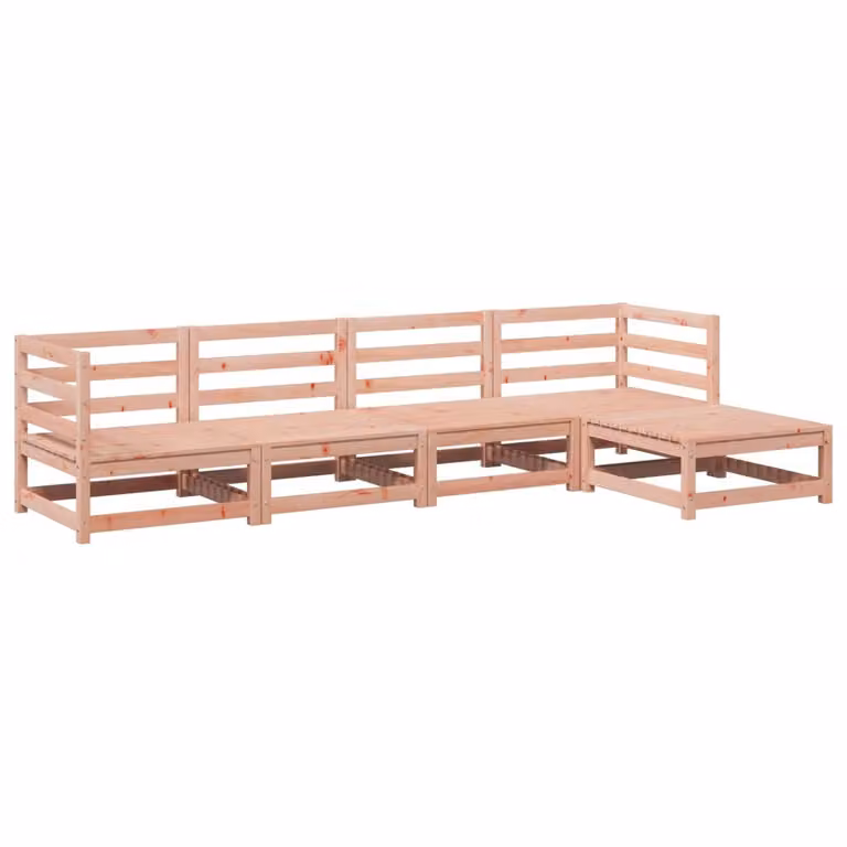 Set Divani da Giardino 5 pz in Legno Massello Abete Douglas