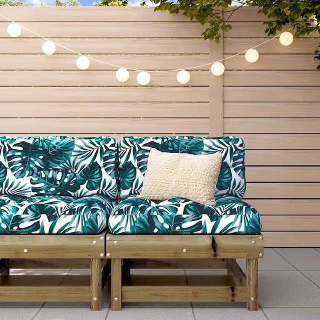 Divano Centrale con Cuscini-Sofa Modulare-Divanetto in Legno Impregnato di Pino 330087