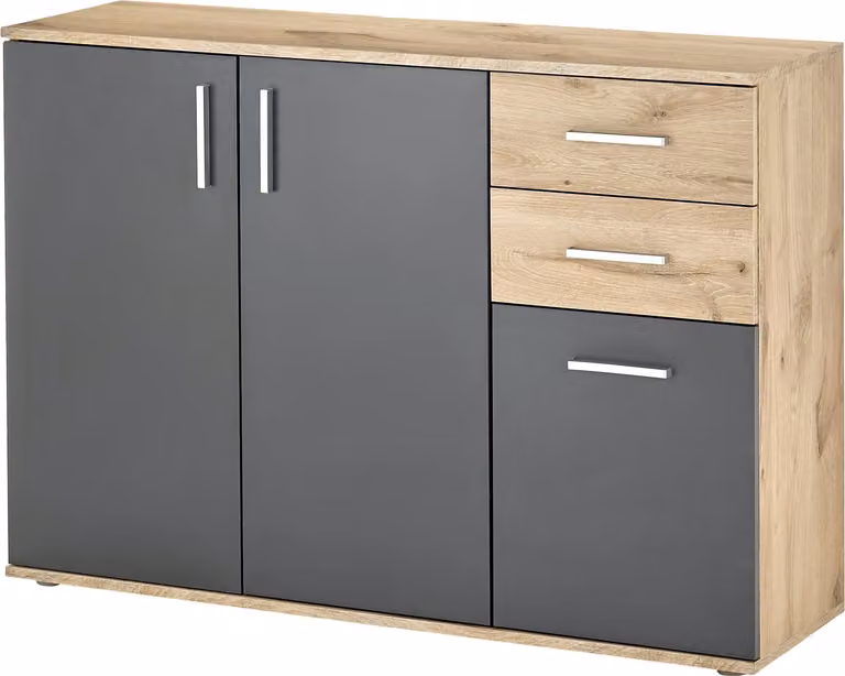Kommode >BC 1040< in Grau matt - 120x84x35 (BxHxT)
