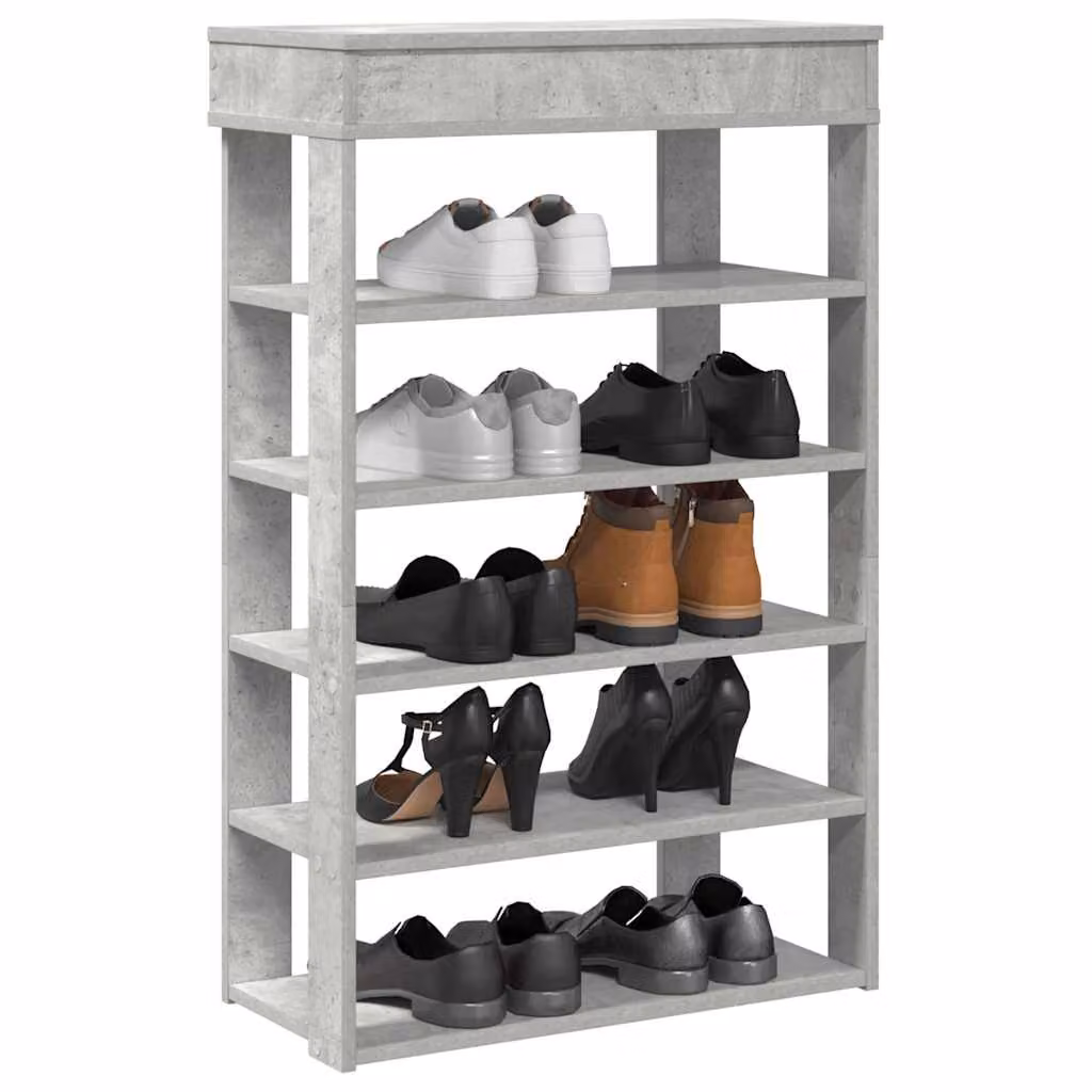 Scarpiera moderna da parete vidaXL in legno e MDF, Grigio, L: 60 cm, P: 30 cm, H: 98 cm
