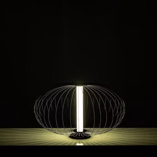Lampada Mizar a led da tavolo in acciaio al carbonio Stones