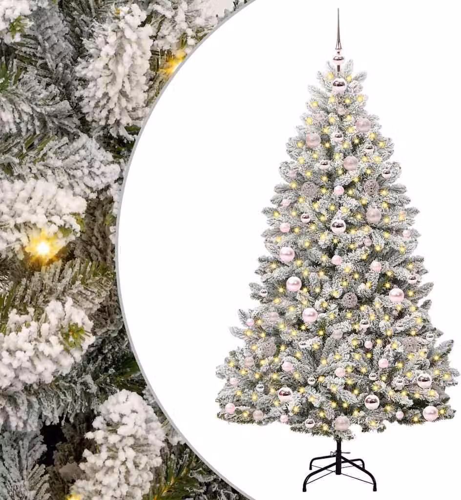 Albero di Natale artificiale con 300 LED Verde e Bianco 180 cm