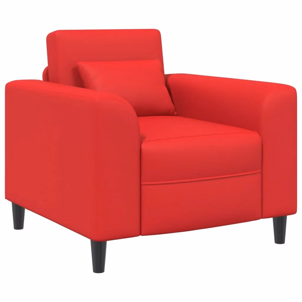 Poltrona moderna vidaXL in similpelle rossa con braccioli e imbottitura in schiuma – 2