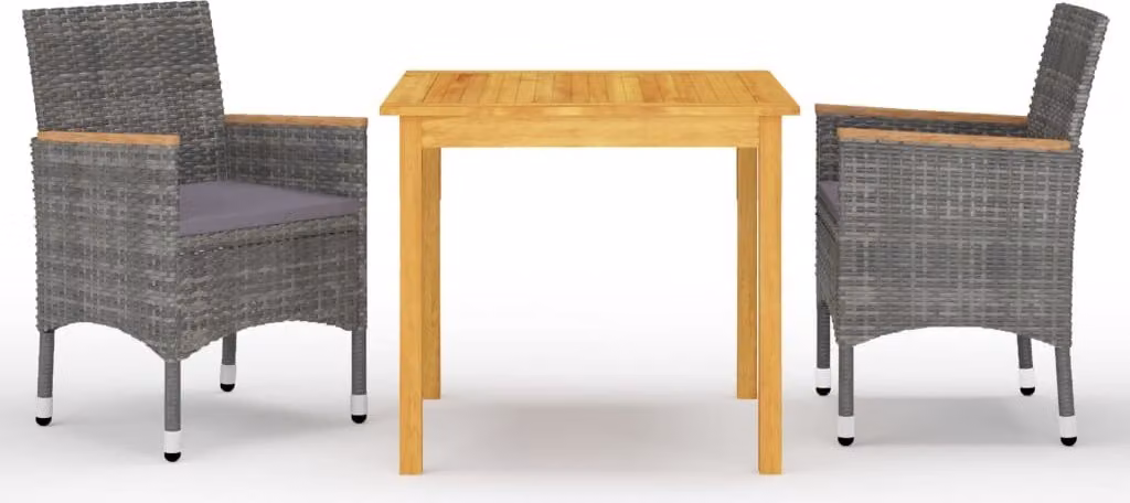 Maison Exclusive - Set da pranzo da giardino a 3 pezzi, grigio