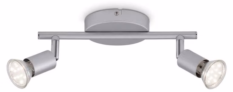 Faretto LED per soffitto 2xGU10 6W inclinabile metallo color titanio Briloner