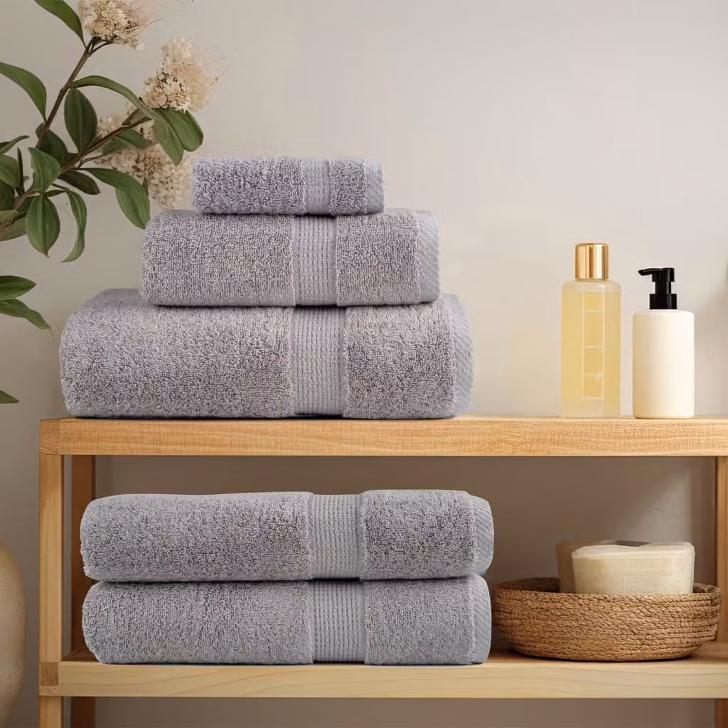 vidaXL Asciugamani da bagno Premium SOLUND 2 pz Grigio 100x150 cm
