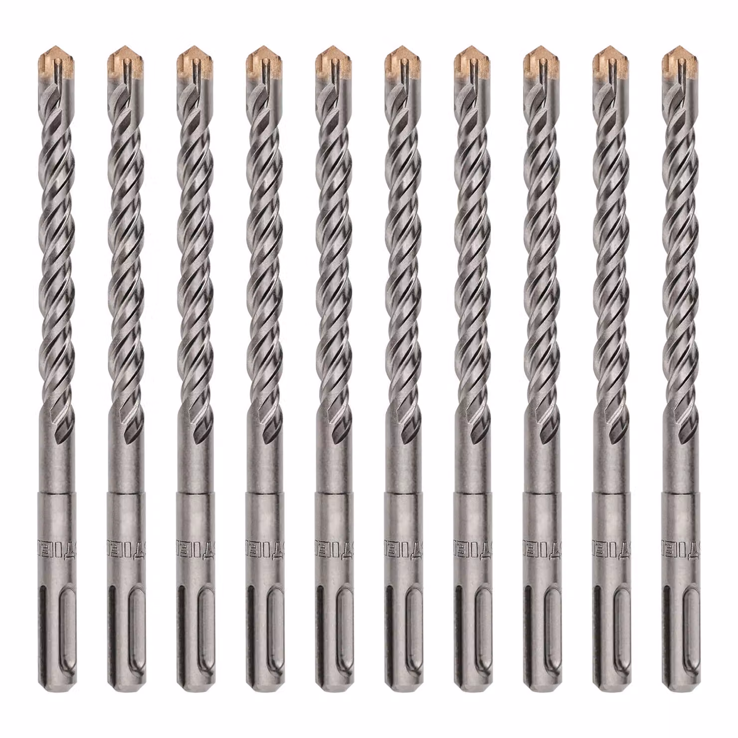 Punte a martello STIER Premium, a 4 taglienti, punta in metallo duro, SDS-plus, foratura precisa e veloce, calcestruzzo e pietra, 6 x 160 mm, 10 pezzi, per impieghi gravosi