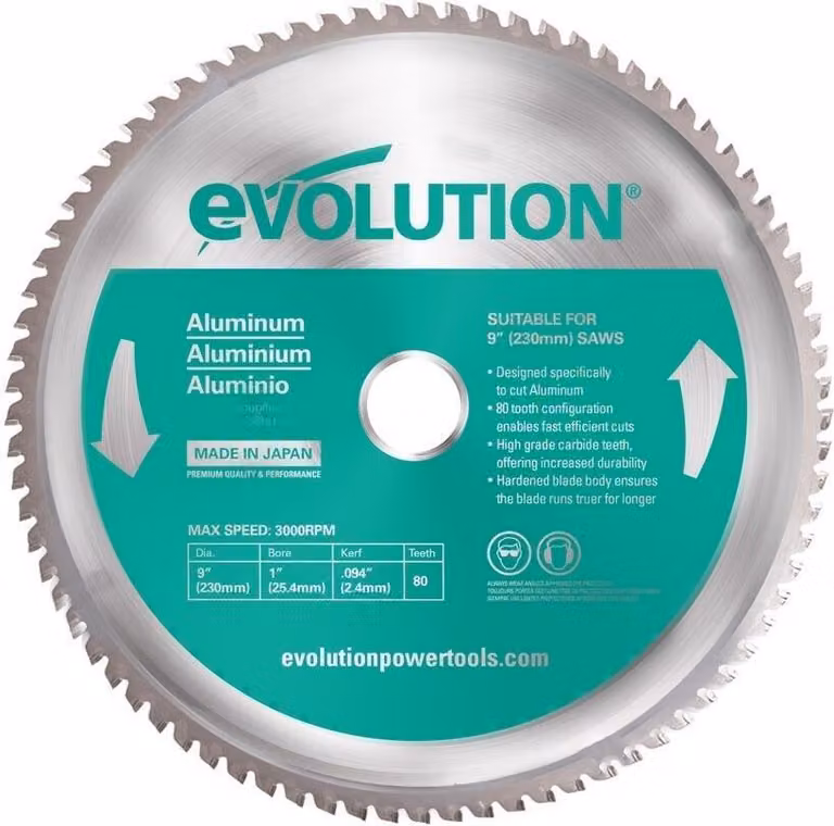 Sega Evolution 230 mm / 80 denti TCT Widia per il taglio dell'alluminio