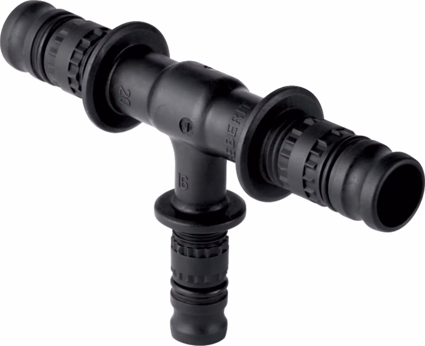Geberit GE Mepla Raccordo a T, ridotto, PVDF, d16, 20, 16 mm, 1 pz.