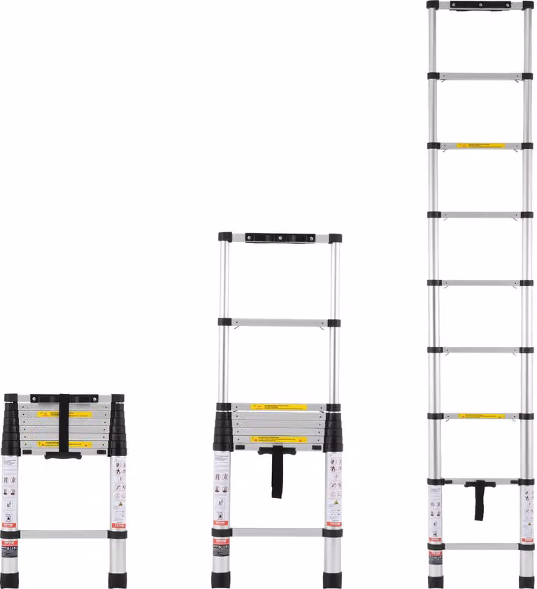 Scala telescopica Scala a gradini Scala pieghevole Scala di prolunga Estensibile 170kg 2,6m