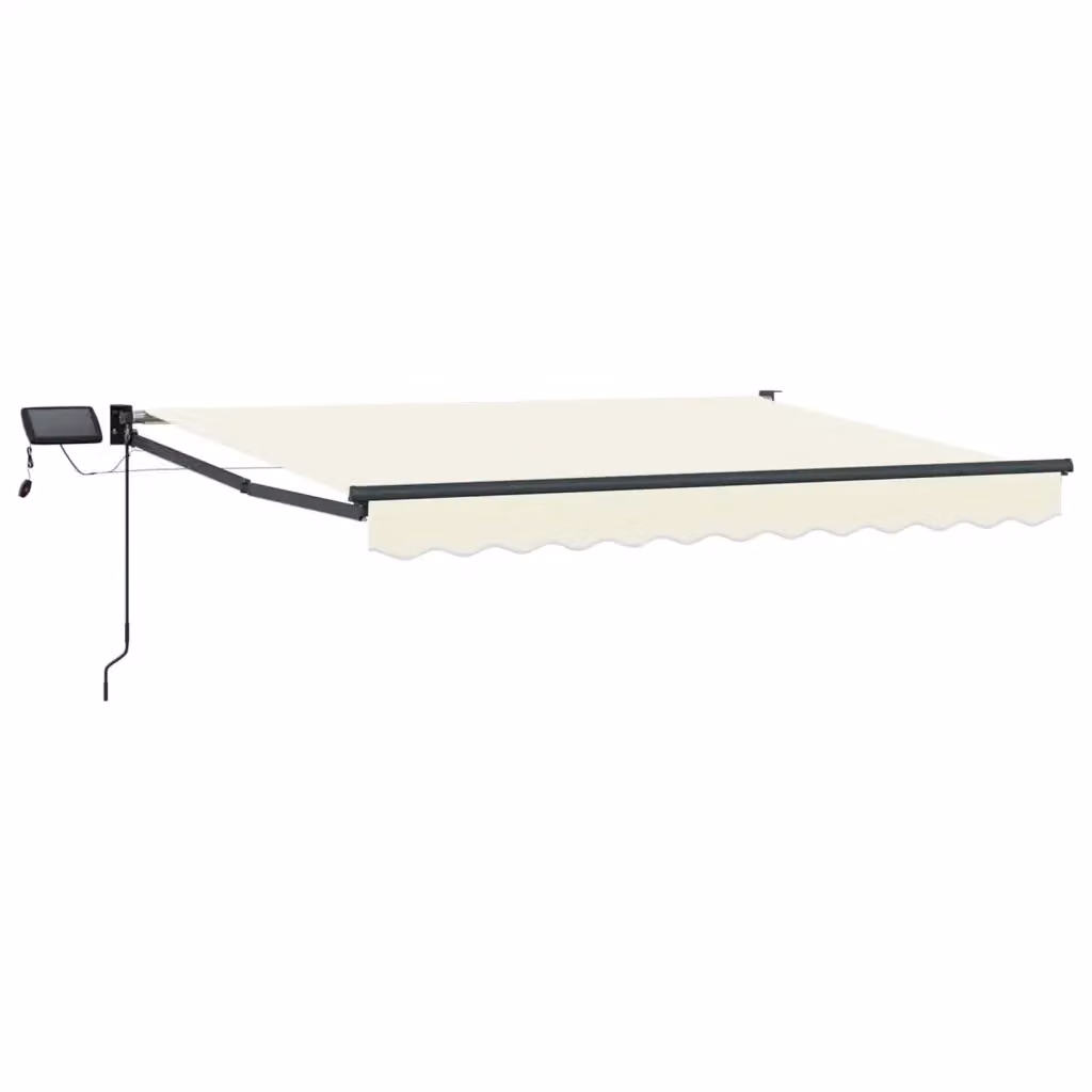 Tenda retrattile manuale con LED vidaXL in poliestere, colori beige e antracite, L: 350 cm, P: 200 cm – 2