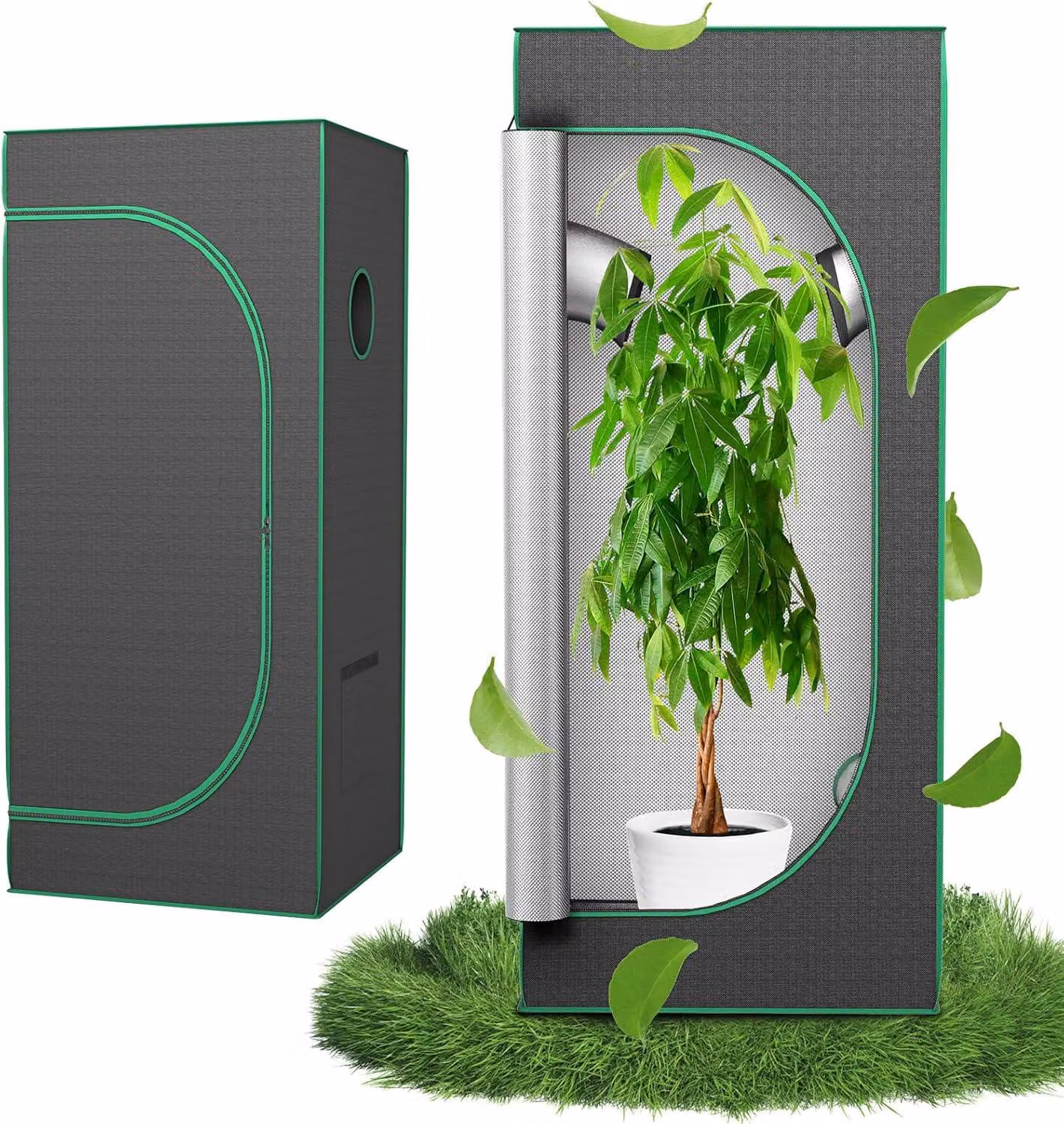 QEENTOE, tenda di coltivazione da interno 60x60x140 cm, ideale per la germinazione di ortaggi ed erbe aromatiche, struttura per la coltivazione di piante in ambiente controllato