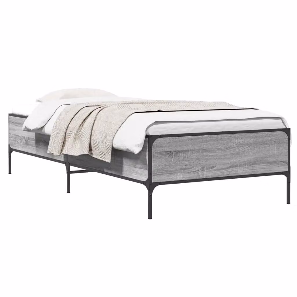 Giroletto Sonoma grigio con struttura in legno e tessuto L: 80 cm, P: 200 cm, H: 83 cm – 2