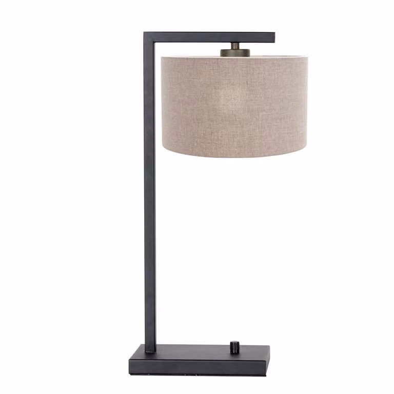 Lampada da tavolo - nero - Stang - metallo tessile - lampada d'atmosfera - E27 - 7119ZW - Steinhauer
