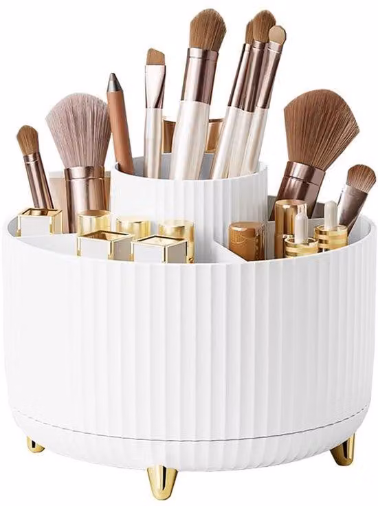 Dailygoody - Organizer per trucchi - Scatola porta trucchi girevole a 360° - 5 scomparti - Organizer per cosmetici - Pratico da tenere sul tavolo - Salva spazio - Scatola...