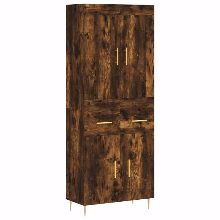 Credenza Rovere Fumo 69,5x34x180 cm in Legno Multistrato