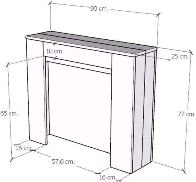 Consolle allungabile 90Ã—25/211 cm Anea Quercia Naturale