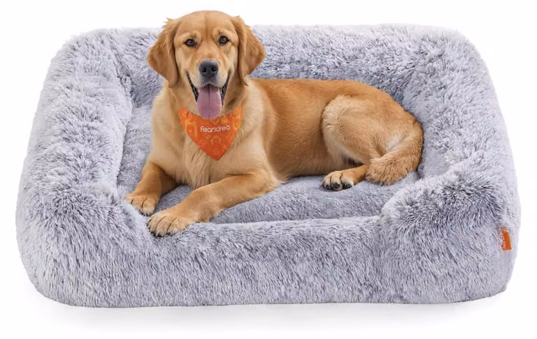 Cuccia per cani, forma rettangolare - 106 x 75 x 20 cm - Imbottitura morbida - Polipropilene - Grigia