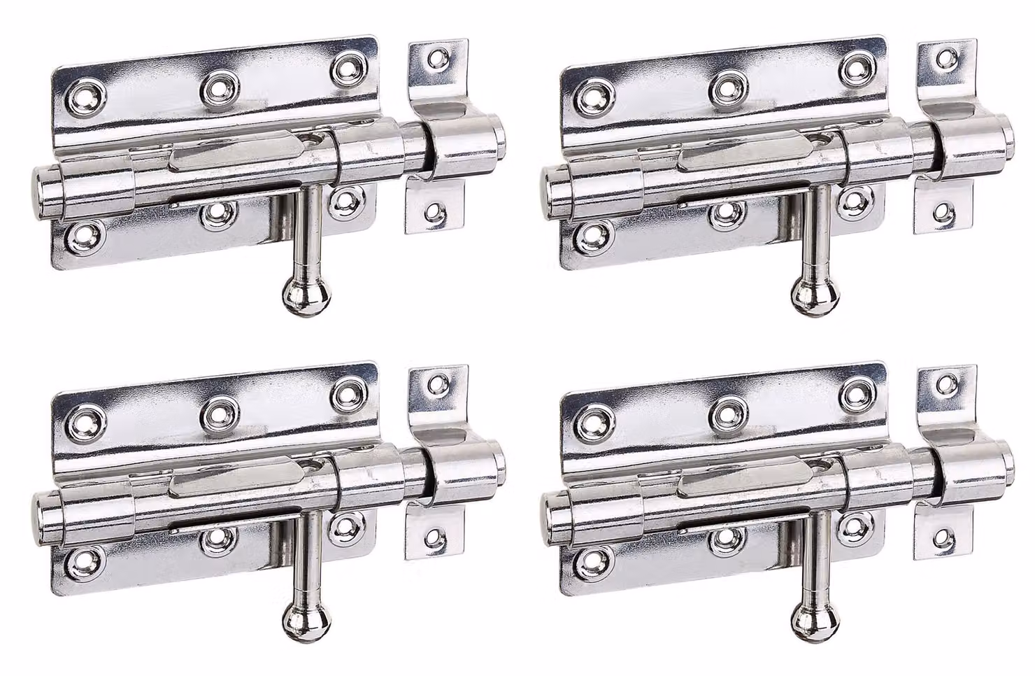 Alberts 858407 Bullone di bloccaggio, con impugnatura rotonda e anello fisso, acciaio inox, piastra 100 x 65 mm, bullone Ø 15,5 mm, lunghezza totale 153 mm, set da 4