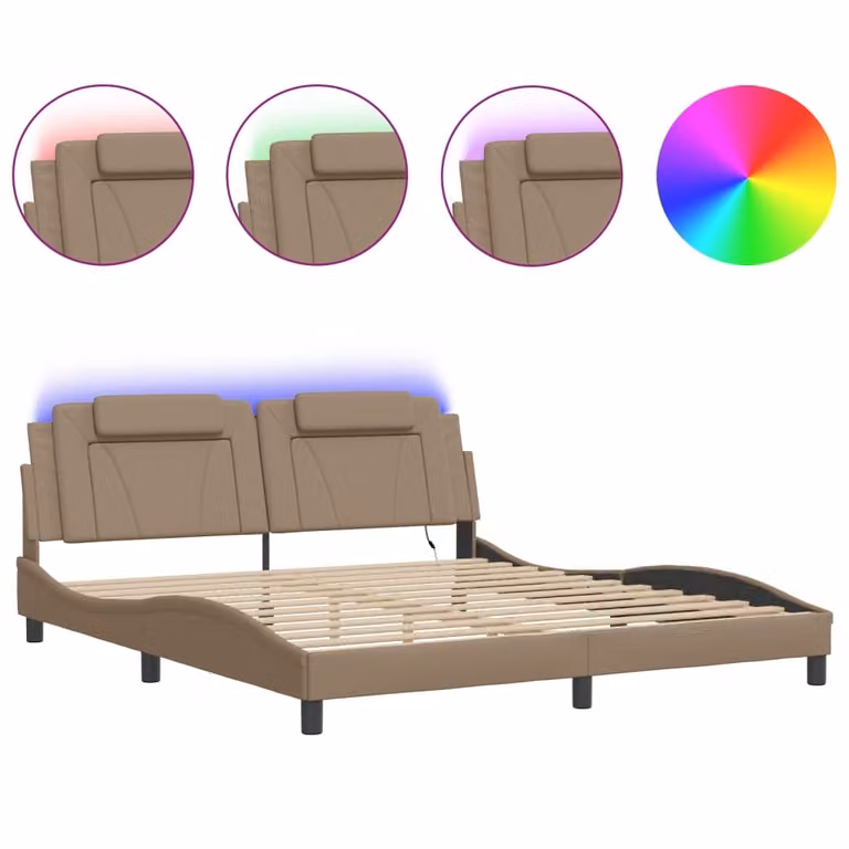 Giroletto Viana con LED senza Materasso Cappuccino 180x200 cm