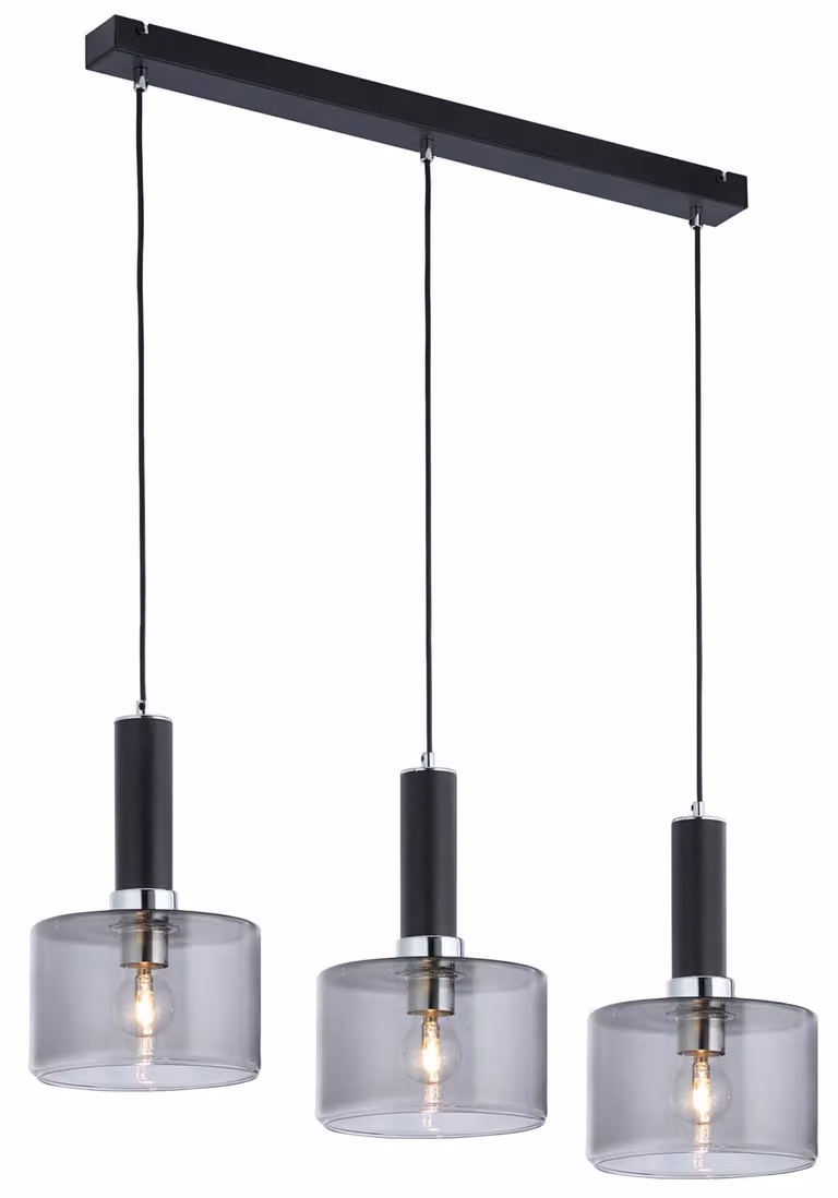 Lampada a sospensione VANES, nero fumé, 3xE27x40W, metallo, dimensioni: 80x77x20 cm, IP20, Jupiter