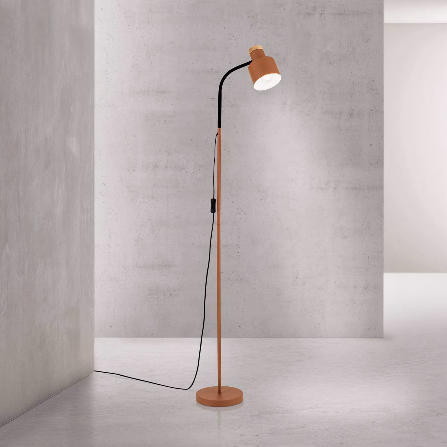 ORION Lampada da terra Gili, Rosso, Soggiorno / Sala da pranzo, Metallo, Moderno, Lampada da terra