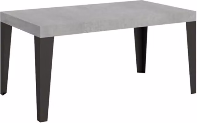 Tavolo allungabile 140/244x90 cm Flame colore cemento gambe antracite