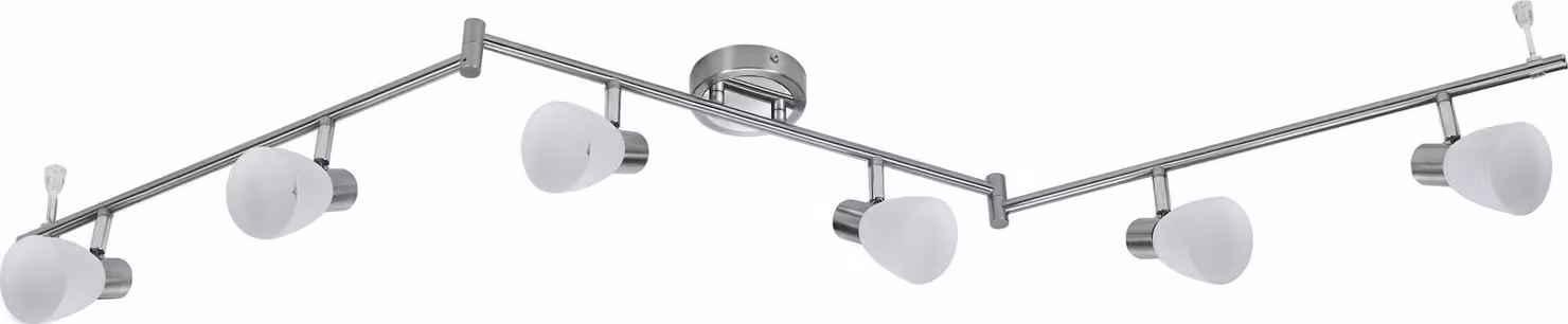 Faretto da soffitto OSRAM LED Spot Vase 6x G9, nichel spazzolato, cromo, acciaio, regolabile, diffusore in vetro
