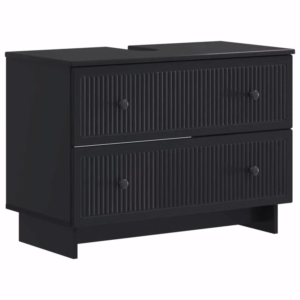 Armadio da bagno moderno vidaXL nero con cassetti e ante L: 82 cm, P: 41 cm, H: 59 cm – 2