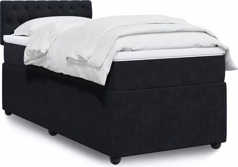 Maison Exclusive - Giroletto a Molle con Materasso Nero 100x200 cm in Velluto