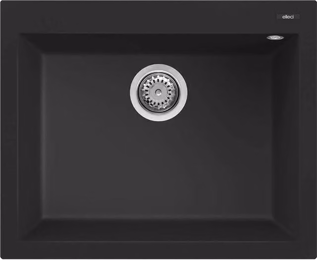 Lavello Elleci Incasso 1 vasca 61x50 Quadra 110 Keratek Plus Nero Black Assoluto LKQ11086