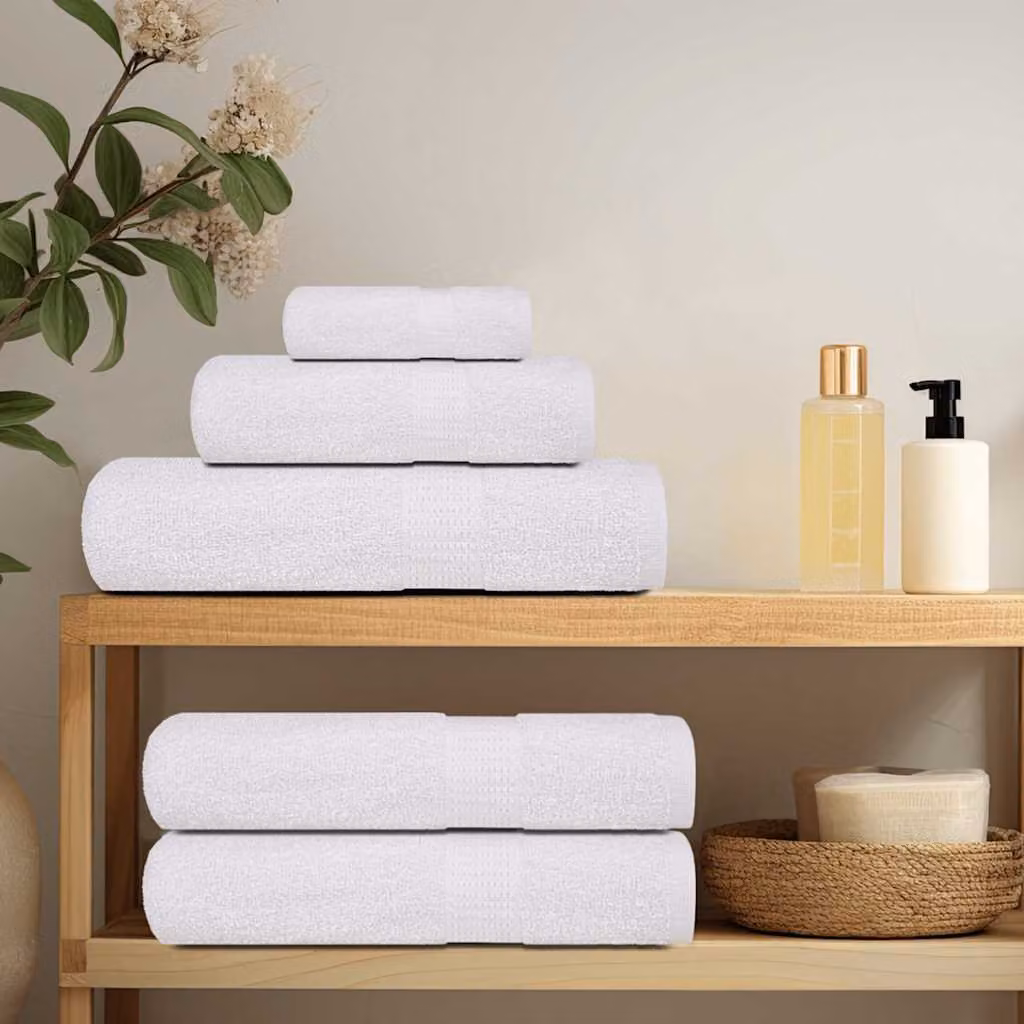 vidaXL Asciugamani per ospiti FROGN 4 pz Bianco 30x50 cm 360 g/m²