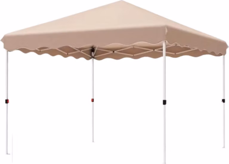 Gazebo - Padiglione - Tenda pop-up per feste - Tenda da spiaggia - Per terrazza, giardino e feste - 3x3m - Beige - Resistente all'acqua e ai raggi UV - Altezza regolabile
