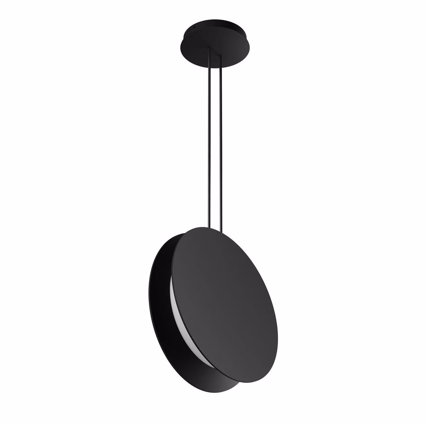 Linea Light Lampada LED a sospensione Yo-Yo, nera, 2.700 K, alluminio, PMMA, dimmerabile, Nero, Soggiorno / Sala da pranzo, Alluminio