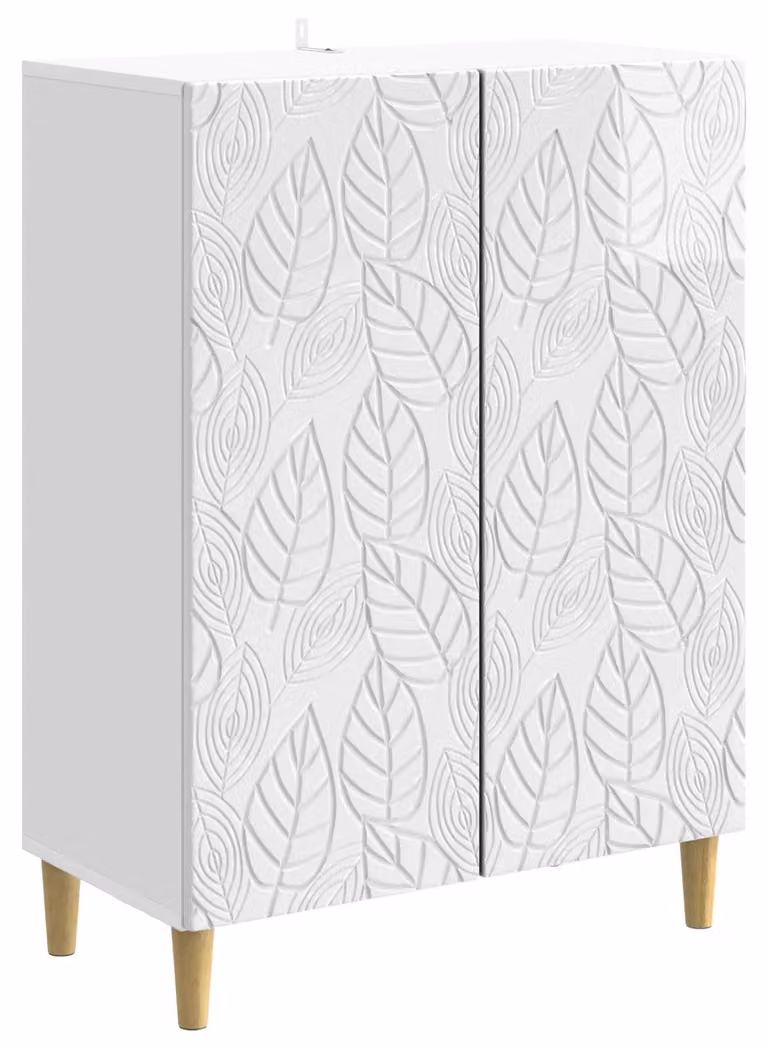 Credenza Bianco Lucido 66 x 34,5 x 90 cm Legno ingegnerizzato