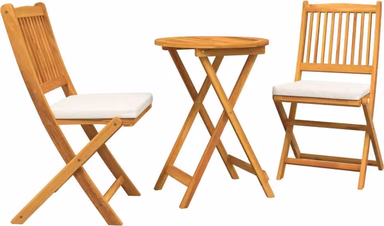 Set Bistro da Giardino 3 pcs Marrone Legno di Acacia Massello