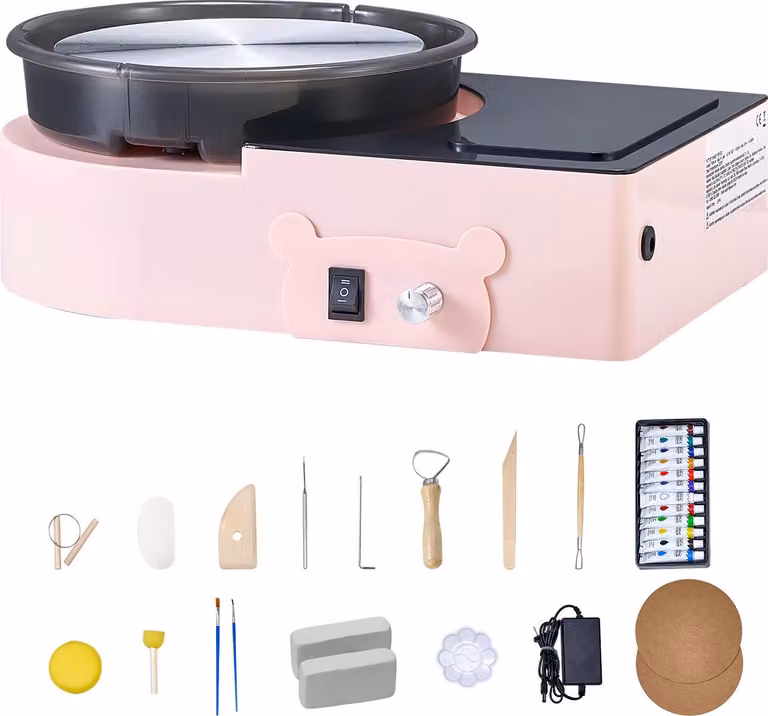 Portavasi in miniatura SucceBuy, con base girevole da 158 mm, ideale per i lavori manuali e i corsi di Vetroceramica a casa, rosa