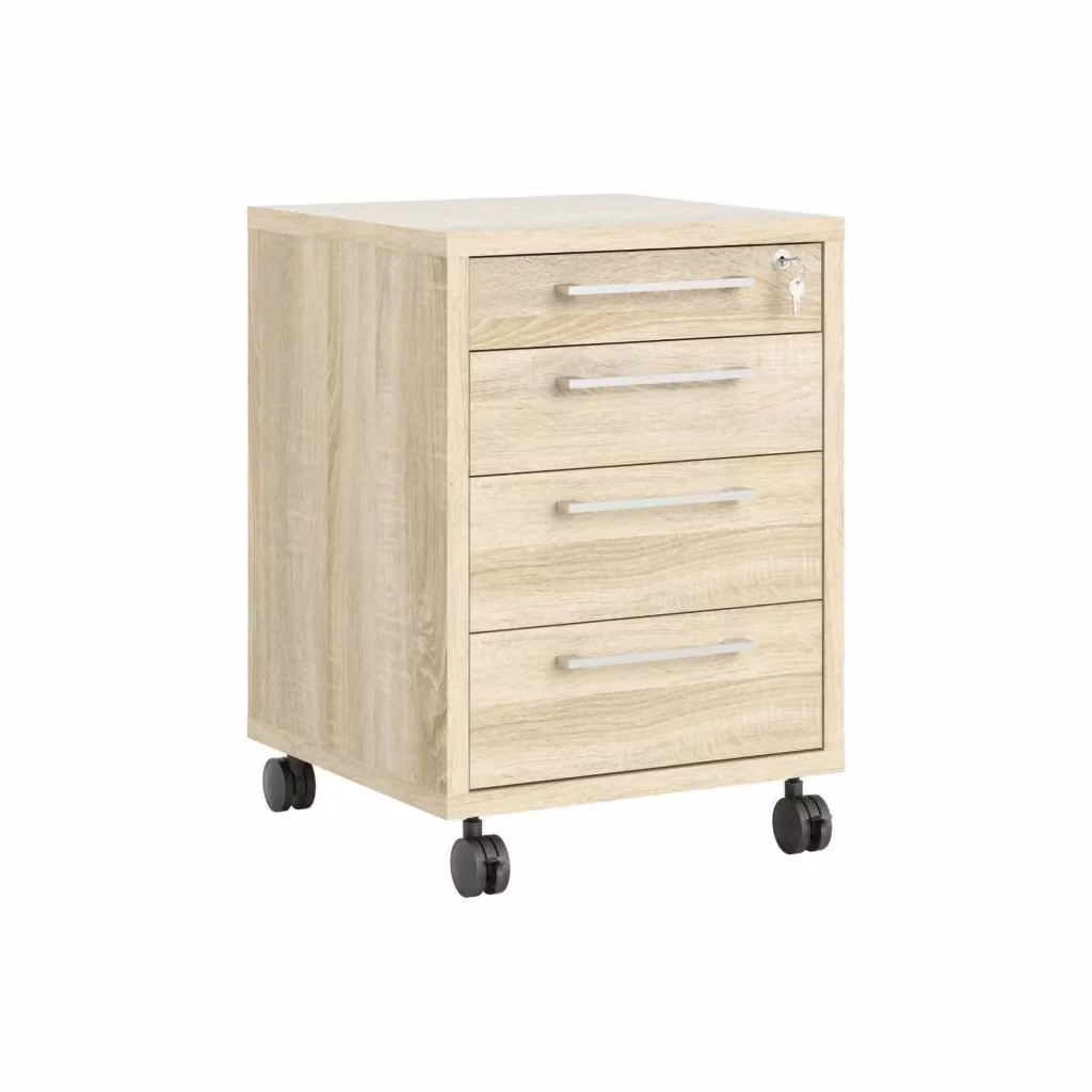 Cassettiera Ariosto DMORA in legno color quercia, mobile multiuso con cassetti per camera da letto o soggiorno, L: 49 cm, P: 48 cm, H: 68 cm – 2