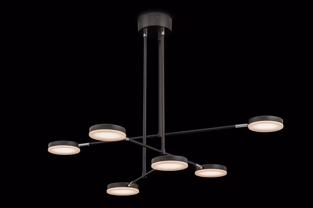 Lampada a sospensione moderna GIORDANOSHOP in metallo e plastica nera con luce LED dimmabile warm white – 2