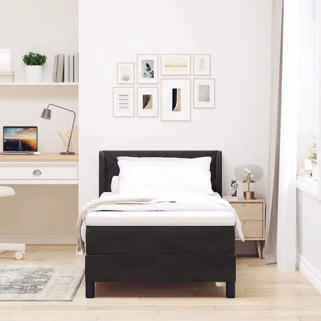 Letto Ibrido con Testiera in Velluto Nero vidaXL L/P: 200 x 100 cm – 1