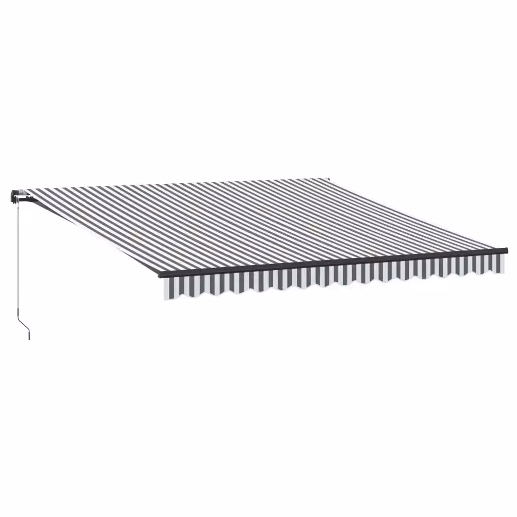 Tenda retrattile manuale con bracci a scomparsa e LED vidaXL, colore antracite e bianco, L: 400 cm, P: 350 cm – 2