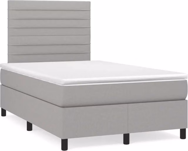 Letto Ibrido vidaXL con Struttura in Legno di Pino e Materasso Grigio e Bianco L/P/H: 120 x 200 x 4 cm