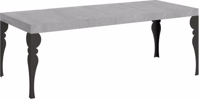 Tavolo allungabile Paxor Premium in cemento con telaio antracite L/P/H: 160 x 90 x 77 cm (estendibile fino a 264 cm) – 1