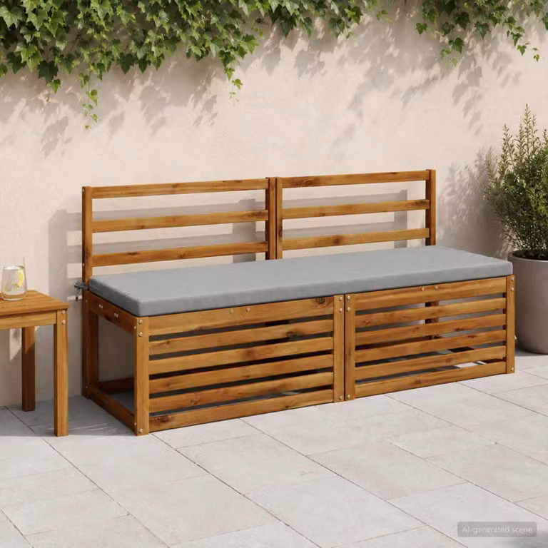 Set di 2 cuscini per panchina vidaXL SOEST in poliestere grigi con imbottitura in schiuma e coperture rimovibili lavabili