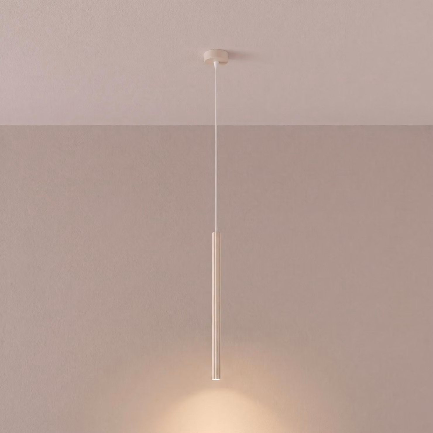 Lampada a sospensione ARCHE 1 beige 1xG9 8W acciaio 120x8x8cm Sollux Lighting