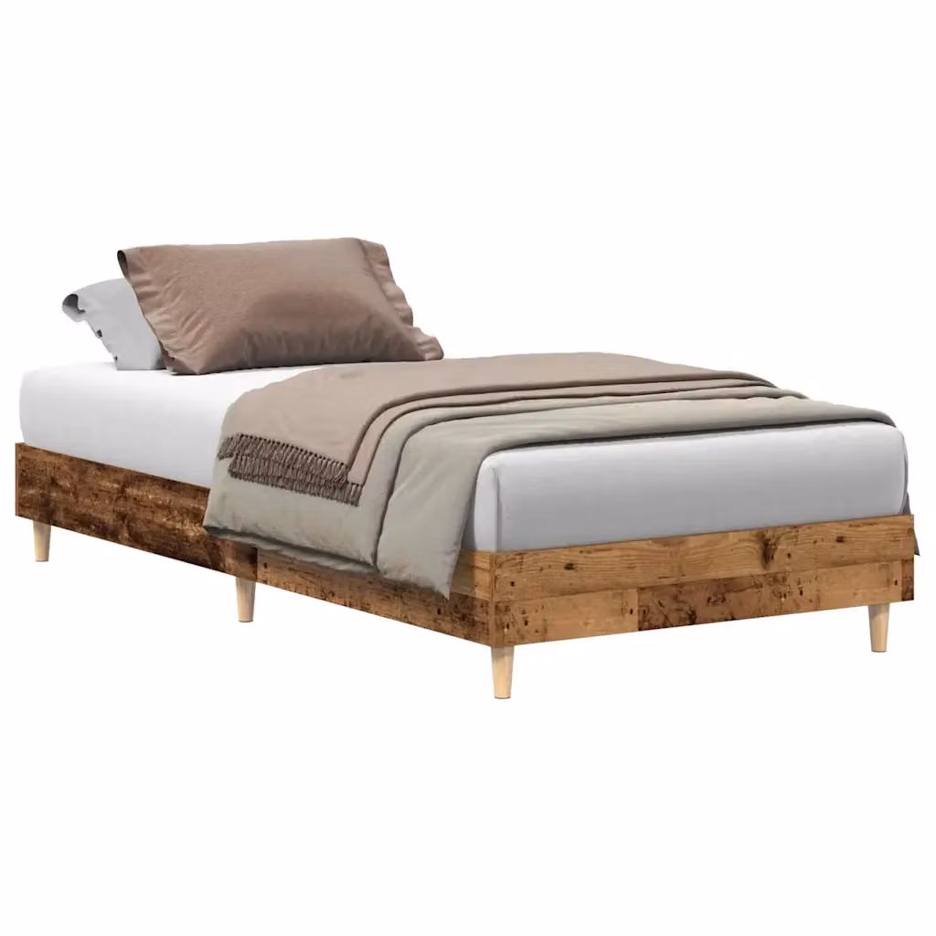 Struttura Letto Design Mania in Legno Antico Marrone con Doghe in Legno L/P/H: 190 x 90 x 25 cm – 2